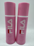 (2) Fila Fresh Pink 8.4 oz Refreshing Perfume Body Spray Women Gift Set Vanilla