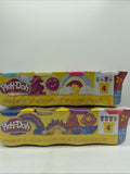 (2) Play-Doh 4 Pack Metallic Shine Confetti Compound Christmas Stocking Stuffer
