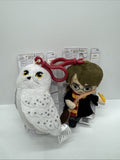 (2) HARRY POTTER CLIP ON Wizard CHARM BAG CHARM KEYRING PLUSH TOY PLUSHIE HEDWIG