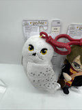 (2) HARRY POTTER CLIP ON Wizard CHARM BAG CHARM KEYRING PLUSH TOY PLUSHIE HEDWIG