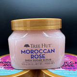 (3) Tree Hut Moroccan Rose Shea Sugar Scrub 18 oz Exfoliating Hydrating Rosehip