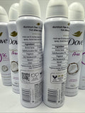 (6) Dove 0% Aluminum Deodorant Dry Spray Coconut & Pink Jasmine 4oz COMBINESHIP
