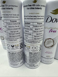 (6) Dove 0% Aluminum Deodorant Dry Spray Coconut & Pink Jasmine 4oz COMBINESHIP