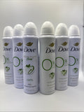 (6) Dove 0% Aluminum Deodorant Spray Cucumber & Green Tea 4oz Original RARE HTF