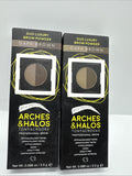 (2) Dark Brown Duo Luxury Brow Powder Contour Arches & Halos Eyebrow Filler