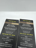 (2) Dark Brown Duo Luxury Brow Powder Contour Arches & Halos Eyebrow Filler