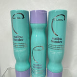 (3) Malibu C Blondes Enhancing Hair Shampoo & Conditioner 9 Oz Vegan Purple