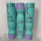 (3) Malibu C Blondes Enhancing Hair Shampoo & Conditioner 9 Oz Vegan Purple