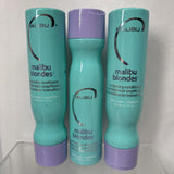 (3) Malibu C Blondes Enhancing Hair Shampoo & Conditioner 9 Oz Vegan Purple