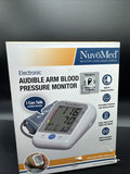 NuvuMed Electronic Audible Arm Blood Pressure Monitor Adjustable Cuff Memory