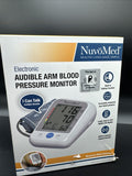 NuvuMed Electronic Audible Arm Blood Pressure Monitor Adjustable Cuff Memory