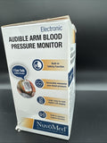 NuvuMed Electronic Audible Arm Blood Pressure Monitor Adjustable Cuff Memory