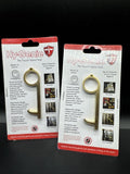 (2) Hy-Genie Brass No Touch Hand Tool One Size Brass Copper Keyring COMBINESHIP