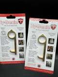 (2) Hy-Genie Brass No Touch Hand Tool One Size Brass Copper Keyring COMBINESHIP