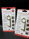 (2) Hy-Genie Brass No Touch Hand Tool One Size Brass Copper Keyring COMBINESHIP