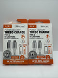 (2) Itek Type-C To Lightning White Braided Cable Power Turbo Charge COMBINESHIP