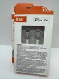 (2) Itek Type-C To Lightning White Braided Cable Power Turbo Charge COMBINESHIP