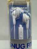 White  Magnavox SNUG FIT+  Gummy Earbuds Microphone Smooth Bass COMBINESHIP