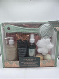 8pc Tuscan Hills Bath Set Shower Gel Lotion Body Mist Fizz Bomb Brush Spearmint