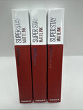 (3) Maybelline 117 Ground Breaker Super Stay Matte Ink Liquid Lipstick Brick Red
