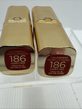 (2) L'Oreal 186 Lovely Red Colour Riche Satin Lipstick Hydration COMBINESHIP