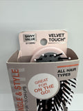 Conair Pink Cushion Velvet Touch Hair Brush Compact Mid Sz Soft Grip COMBINESHIP