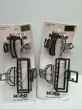(2) Scunci Silver Metal Hair Claw Clips Jaw Small Medium 4pc Upscale COMBINESHIP