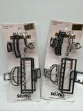(2) Scunci Silver Metal Hair Claw Clips Jaw Small Medium 4pc Upscale COMBINESHIP