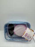 Blue Packed Party Nail Mani Pedicure Set File Confetti Bag Toe Separator Buffer