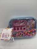 Blue Packed Party Nail Mani Pedicure Set File Confetti Bag Toe Separator Buffer