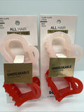 (2) Scunci All Hair Pink Red Hold The Unbreakable Collection Heart Claw Clips
