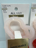 (2) Scunci All Hair Pink Red Hold The Unbreakable Collection Heart Claw Clips