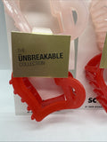 (2) Scunci All Hair Pink Red Hold The Unbreakable Collection Heart Claw Clips