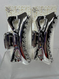 (2) SCUNCI Conair Silver Large Claw Clip Jaw Jumbo Thick Hair COMBINESHIP