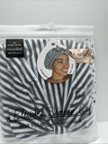 Kitsch Bow Shower Cap Waterproof Reusable Black White Stripe No Slip COMBINESHIP