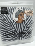 Kitsch Bow Shower Cap Waterproof Reusable Black White Stripe No Slip COMBINESHIP