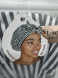 Kitsch Bow Shower Cap Waterproof Reusable Black White Stripe No Slip COMBINESHIP