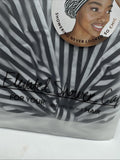 Kitsch Bow Shower Cap Waterproof Reusable Black White Stripe No Slip COMBINESHIP