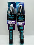 (2) Conair Metal Round Hair Brush Vented Nylon Bristle Blowout Straighten Curl