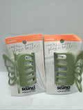 (2) Scunci Butterfly Eco-Friendly Earth Jaw Claw Clips Hair Green COMBINESHIP