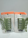 (2) Scunci Butterfly Eco-Friendly Earth Jaw Claw Clips Hair Green COMBINESHIP