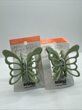 (2) Scunci Butterfly Eco-Friendly Earth Jaw Claw Clips Hair Green COMBINESHIP