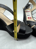 Marc Fisher Black Hello Wedge 9.5 Black Sandal Strap 4.5"