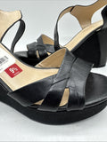 Marc Fisher Black Hello Wedge 9.5 Black Sandal Strap 4.5"