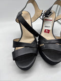 Marc Fisher Black Hello Wedge 9.5 Black Sandal Strap 4.5"