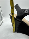 Marc Fisher Black Hello Wedge 9.5 Black Sandal Strap 4.5"