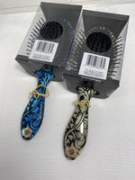 (2) Conair Nylon Bristle Brushes Cushion Regular Size. Blue Gold
