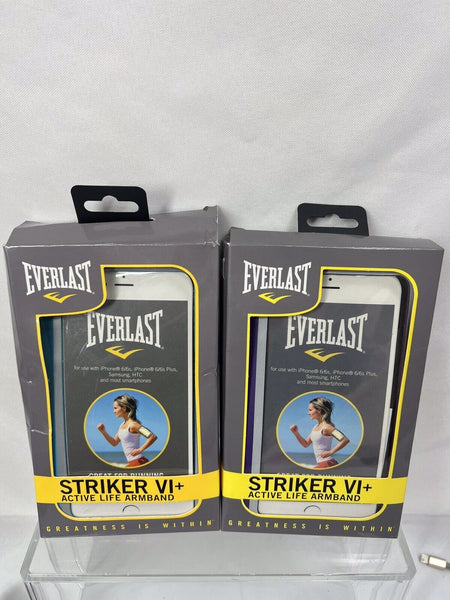 (2) Everlast Striker VI+ Active Life Armband for Mobile Phones Blue Purple NEW