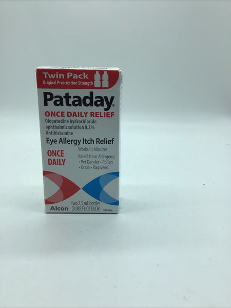 TWIN PACK Alcon Pataday Once Daily Relief Eye Drops Allergy Itch 2.5ml each