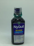 Vicks NyQuil, severe cough, cold blue headache, 12oz liquid max strength night